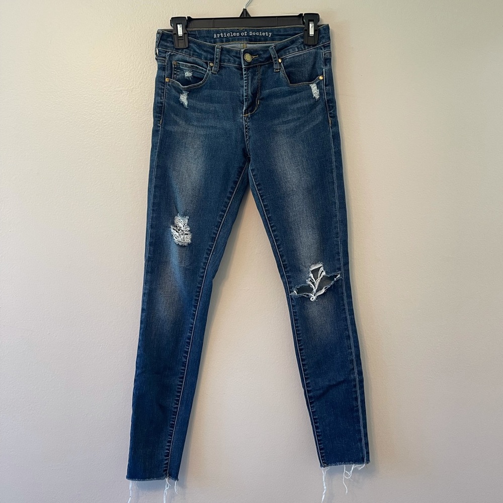 Articles of Society Distressed Raw Hem Jeans